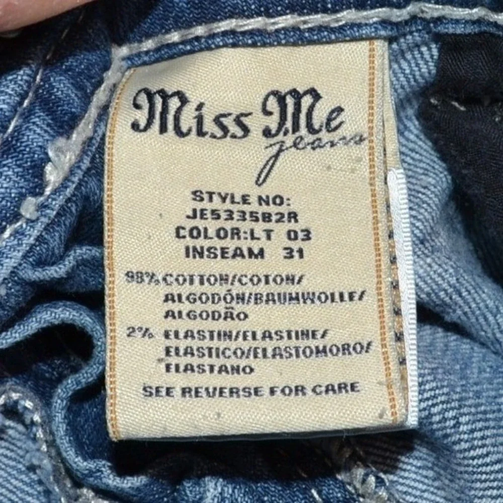 Miss Me Bootcut Jeans Womens‎ 28 Blue Good Rhinestone Embellished Low Rise